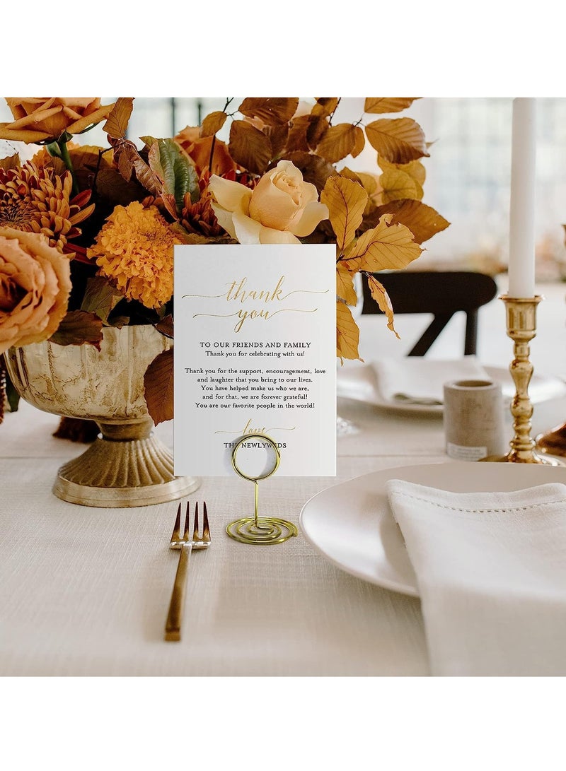 KASTWAVE 24 Pcs Premium Gold Table Number Holders Card Holders Gold Holder Stands Portable Picture Photo Holder Table Sign Stand - Image 4