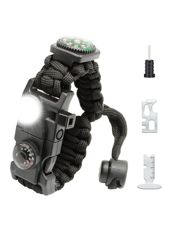 Beauenty 20 in 1 Paracord Bracelet Adjustable SOS LED Light Fire Starter Compass Survival Whistle Perfect for Camping Hiking Fishing Survival Bracelet - Image 1
