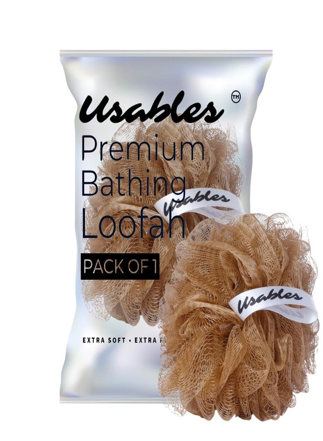 Usables ORGANIC Exfoliating Loofah Sponge for Men, Women - Back Scrubber, Body Loofah for Bathing, Shower, and Cleaning (Brown) - Image 1