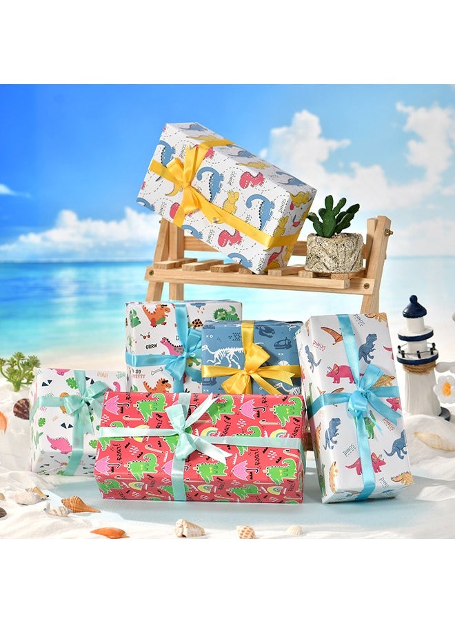Zeemey 6 Sheets Gift Wrapping Paper With Accessories,Holiday Gift Wrapping Paper,Birthday Gift Box Gift Wrapping DIY, Gift Wrapping Paper for Birthday, Holiday, Wedding, Party,Kids Gift Wrapping (70cmX50cm)  - Image 3