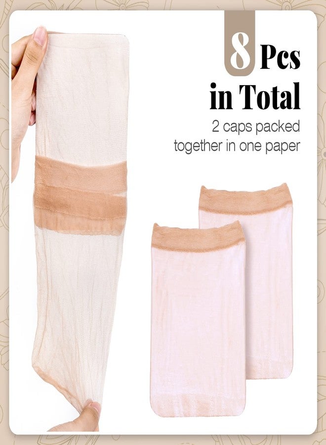 IKOCO HD Wig Cap, IKOCO 8Pcs Transparent Wig Cap for Women Lace Front Ultra Thin, Nude - Image 5