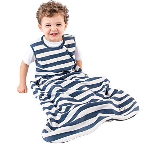 Woolino Ecolino Organic Cotton Baby Sleep Sack - 2-Way Zipper Baby Wearable Blanket - Toddler Sleeping Bag Sack - 18-36 Months - Deep Blue - Image 2