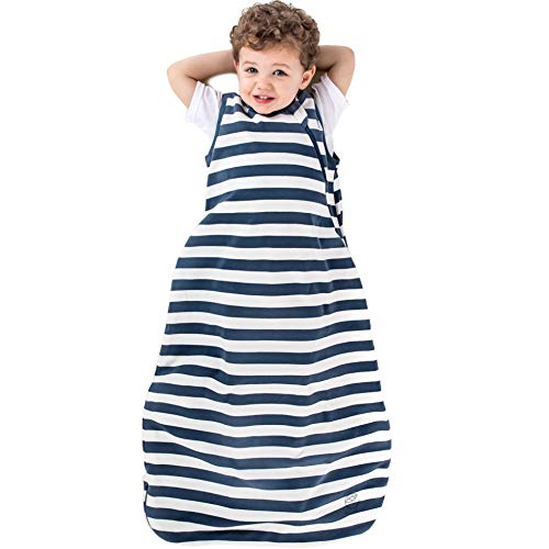 Woolino Ecolino Organic Cotton Baby Sleep Sack - 2-Way Zipper Baby Wearable Blanket - Toddler Sleeping Bag Sack - 18-36 Months - Deep Blue - Image 3