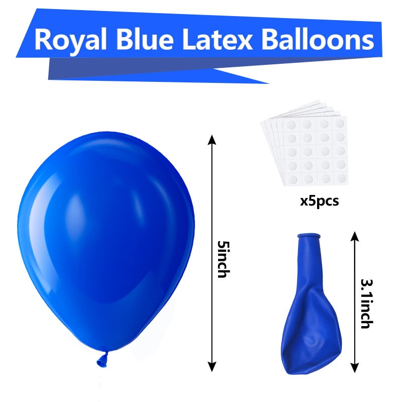 Bezente Royal Blue Latex Party Balloons - 150 Pack 5 Inch Matte Small Blue Helium Balloons For Birthday Bridal Shower Graduation Baseball Nautical Party Decorations - Image 2
