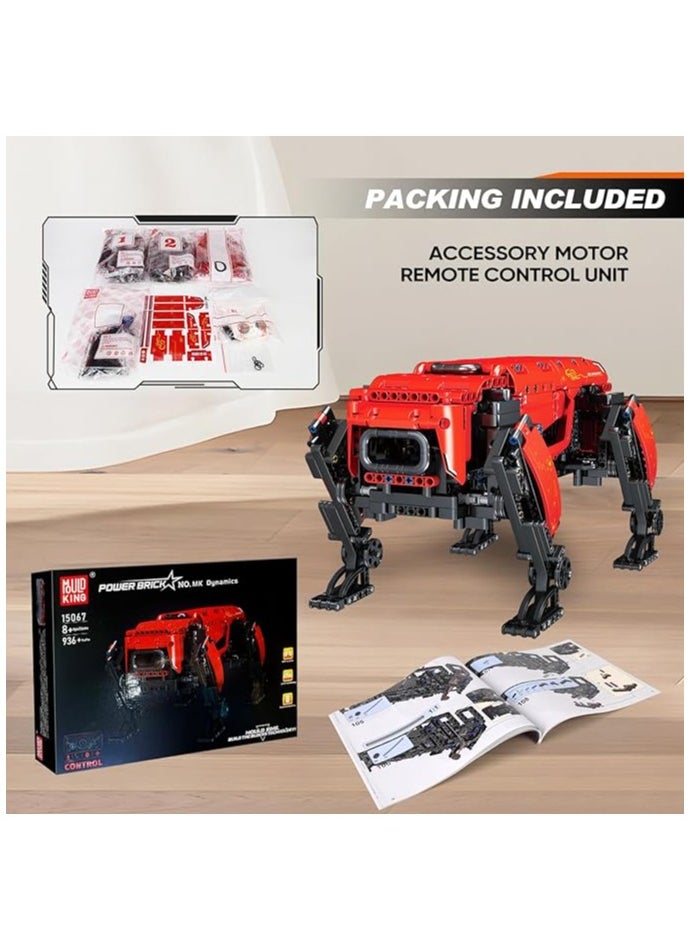 mould king - 15067 Educational Robot Dog MK Dynamics Building Block Toy , MOC Building Blocks Set to Build, Gift for Boy &  Girl Age 8+/Adult Collections Enthusiasts(936 Pieces with Motor/APP Remote Control) - Image 1