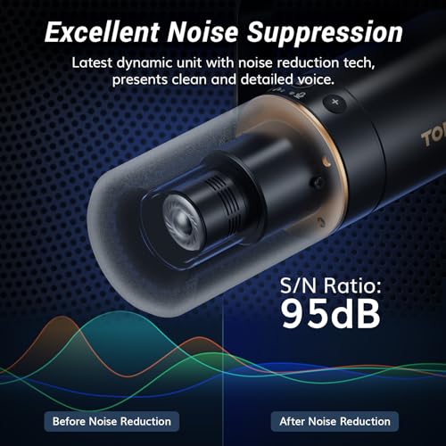 TONOR Dynamic Microphone, XLR/USB Microphone for Podcast, Recording, Streaming, Gaming, XLR Cardioid Studio Mic with Quick Mute, 3.5mm Headphone Jack, Volume Control, Mic with Desktop Stand, TD520 - Image 3