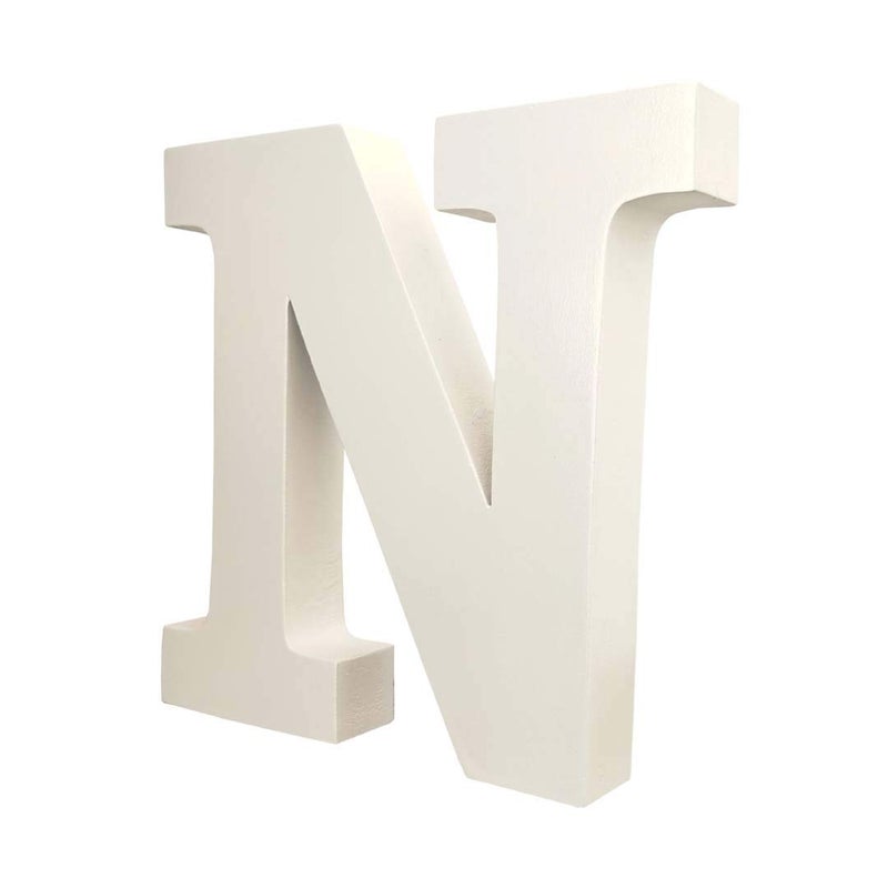 AKDAMA Wooden N Letter- English Upper Case Alphabets Cutouts for Art and Craft Work (N_White_15x2.5 cm) - Image 5