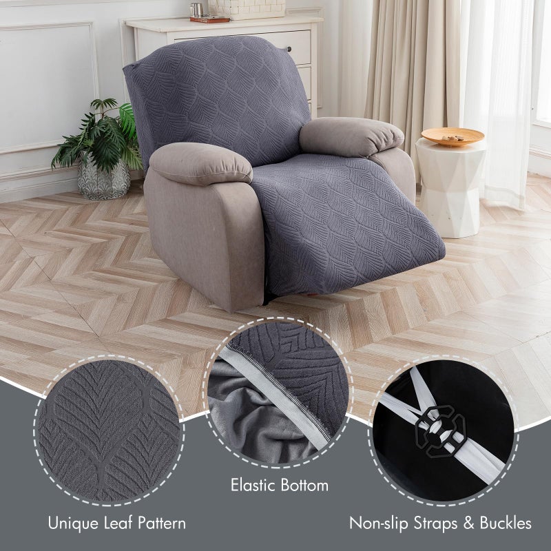 YUEANG 100% Waterproof Recliner Cover, 1 Pieces Reclining Chair Cover Stretch Sofa Slipcovers Washable Furniture Protector for Pets, Dogs, Kids (Dark Gray, 1 Seater X-Large) - Image 3