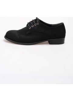 Mio Gusto Berta Black Suede Women's Oxford Flat Shoes  - Image 5