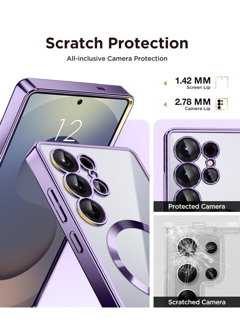 ELTRAZONE Magnetic Case Cover for Samsung Galaxy S25 Ultra 6.9 Inch with Magsafe Support – Shockproof Wireless Charging Compatible Phone Case with Full HD Tempered Glass Screen Protector – Slim, Durable, Scratch-Resistant Protective Cover - Image 3