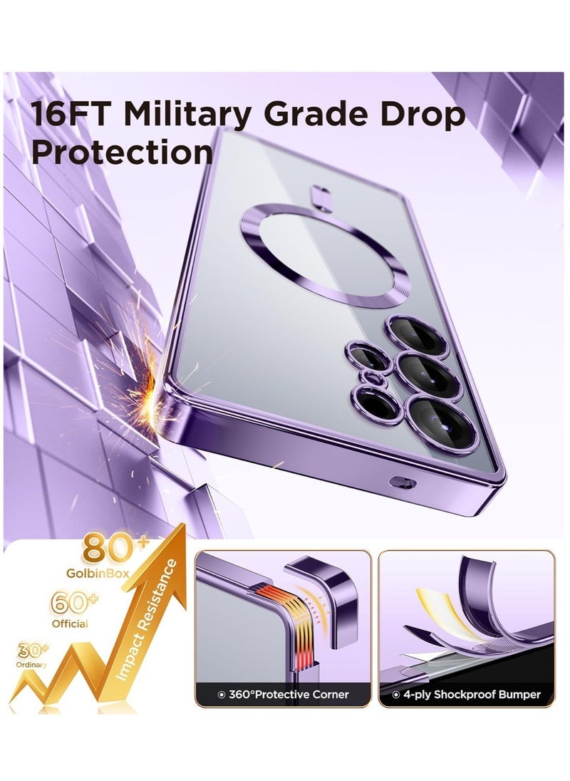 ELTRAZONE Magnetic Case Cover for Samsung Galaxy S25 Ultra 6.9 Inch with Magsafe Support – Shockproof Wireless Charging Compatible Phone Case with Full HD Tempered Glass Screen Protector – Slim, Durable, Scratch-Resistant Protective Cover - Image 5