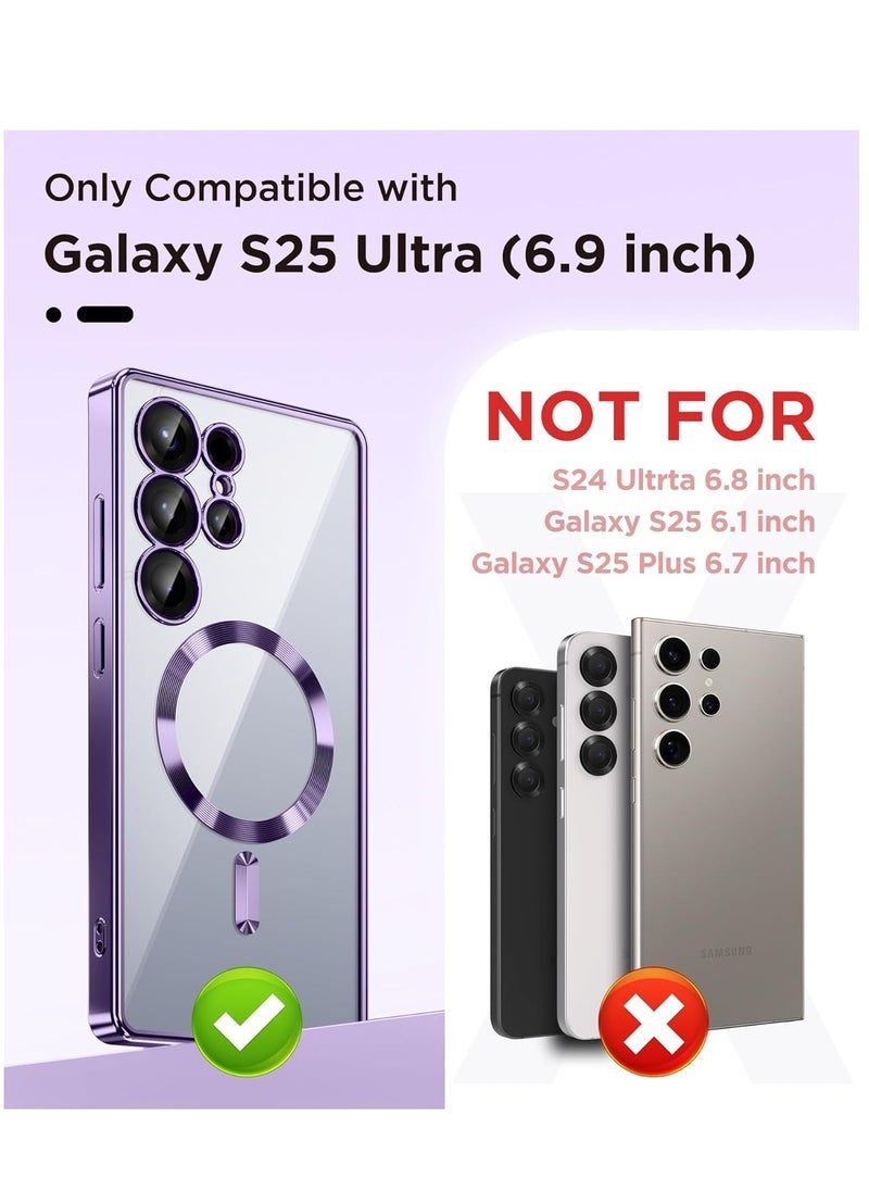 ELTRAZONE Magnetic Case Cover for Samsung Galaxy S25 Ultra 6.9 Inch with Magsafe Support – Shockproof Wireless Charging Compatible Phone Case with Full HD Tempered Glass Screen Protector – Slim, Durable, Scratch-Resistant Protective Cover - Image 2