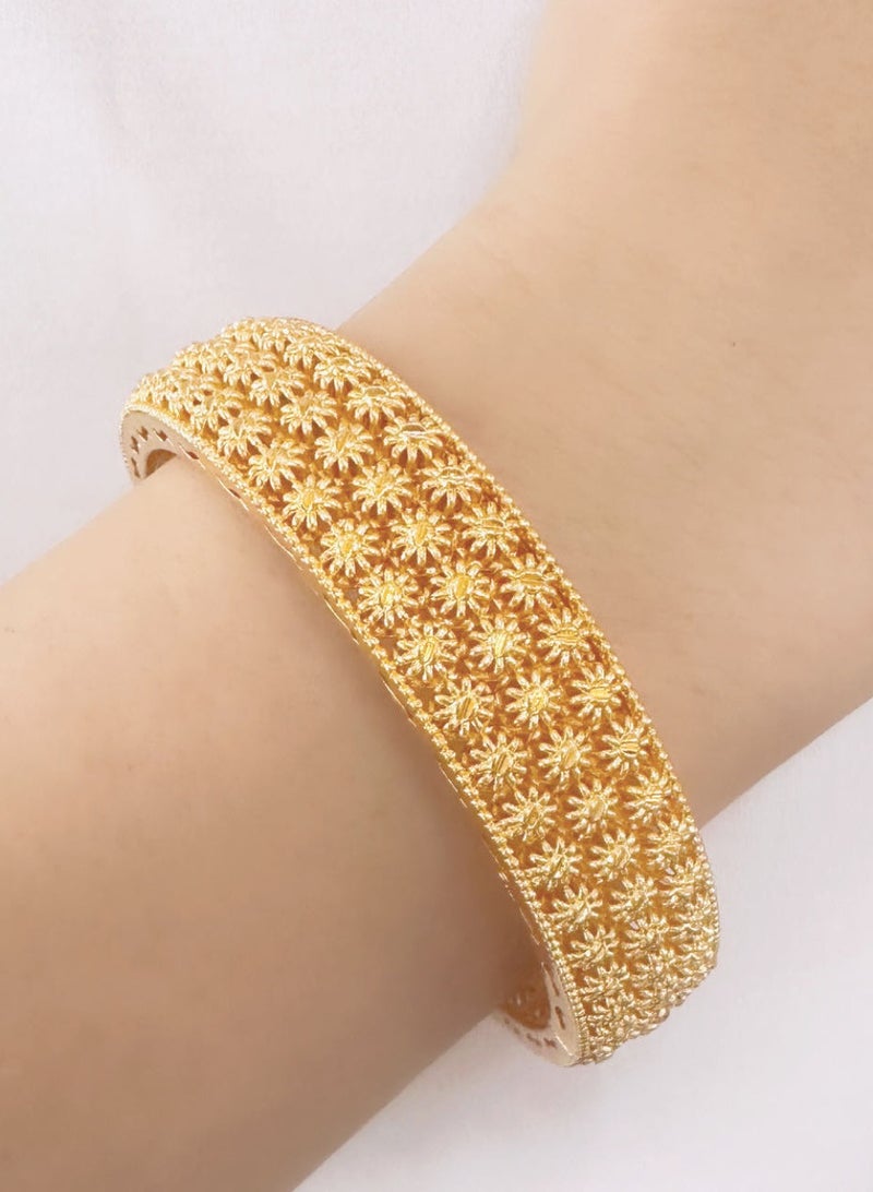 24K Gold Plated Bangle for Women, Wedding Bracelet, Bridal Jewelry, 1 Piece - Image 4