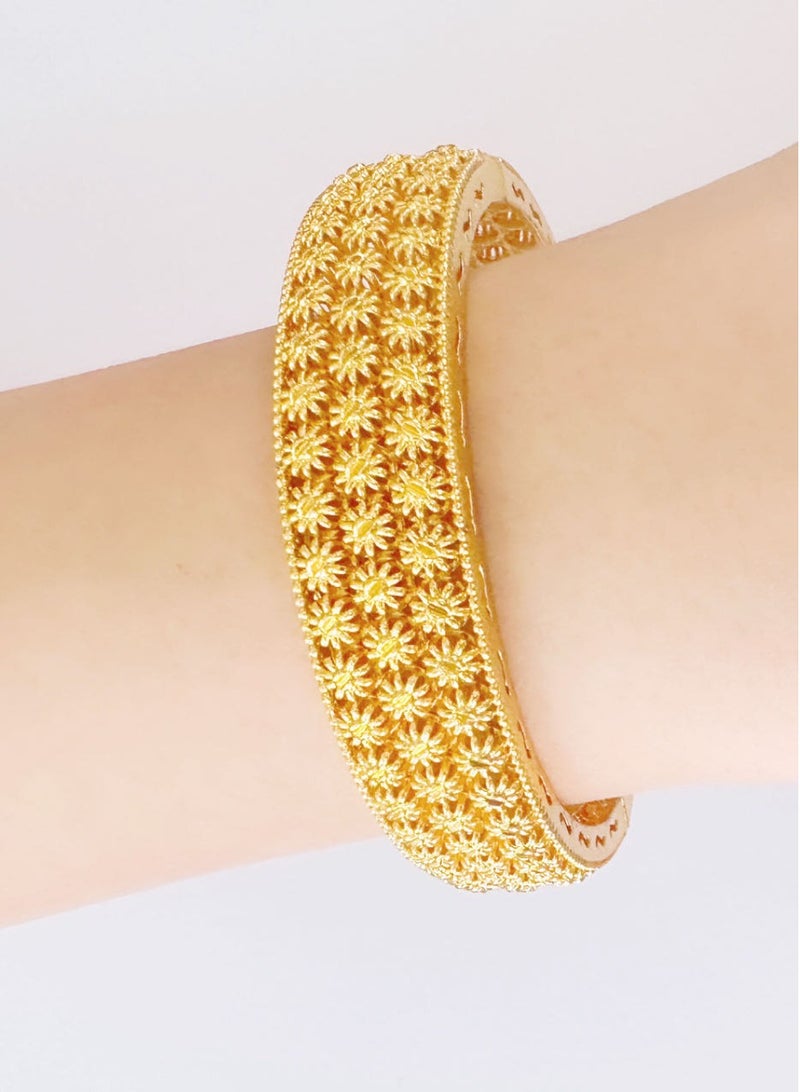 24K Gold Plated Bangle for Women, Wedding Bracelet, Bridal Jewelry, 1 Piece - Image 5