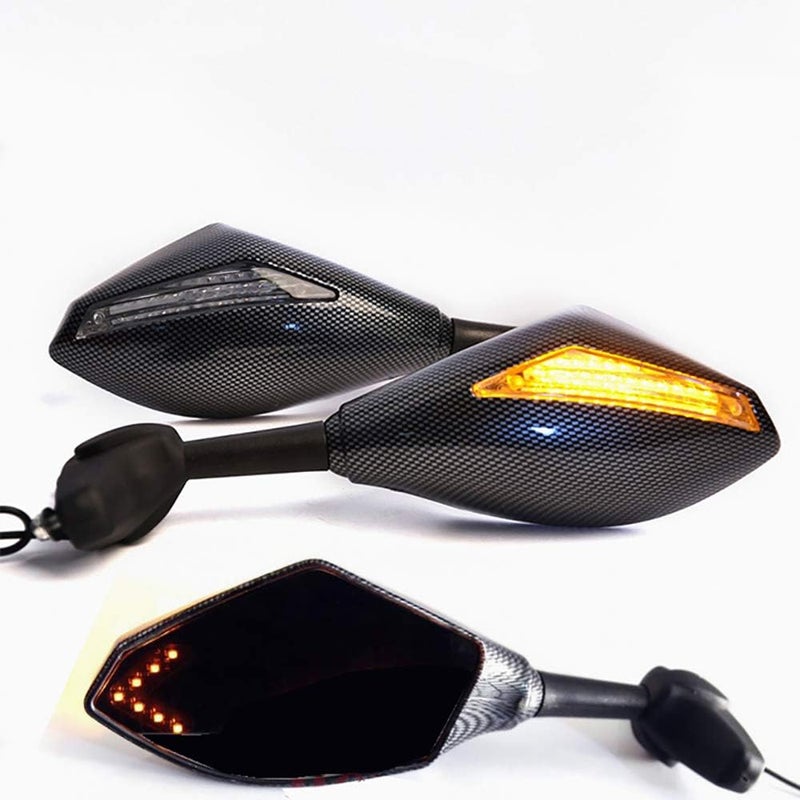 Motorefit مرايا خلفية للدراجات النارية من موتورفيت مع إشارات LED للدوران لسلسلة سوزوكي GSXR - Image 1