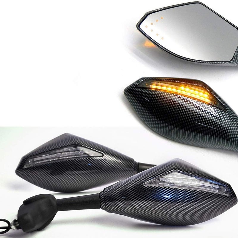 Motorefit مرايا خلفية للدراجات النارية من موتورفيت مع إشارات LED للدوران لسلسلة سوزوكي GSXR - Image 5