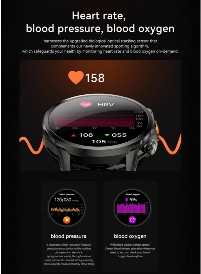 Smartbarry ساعة سمارتباري SM405 الذكية - شاشة سوبر أموليد، تدعم شريحة 4G ومكالمات الفيديو - إصدار رمضان الخاص - تشمل 2 أساور سيليكون - أسود - Image 3