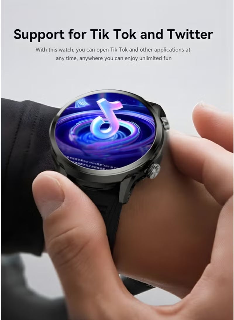 Smartbarry ساعة سمارتباري SM405 الذكية - شاشة سوبر أموليد، تدعم شريحة 4G ومكالمات الفيديو - إصدار رمضان الخاص - تشمل 2 أساور سيليكون - أسود - Image 5
