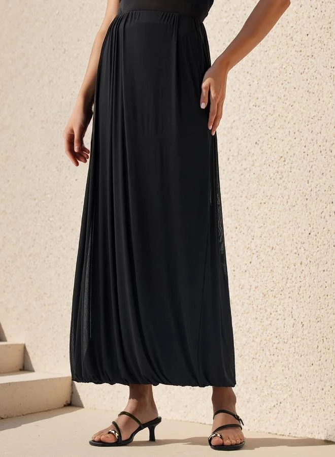 Iconic Balloon Hem Maxii Skirt with Elasticated Waistband