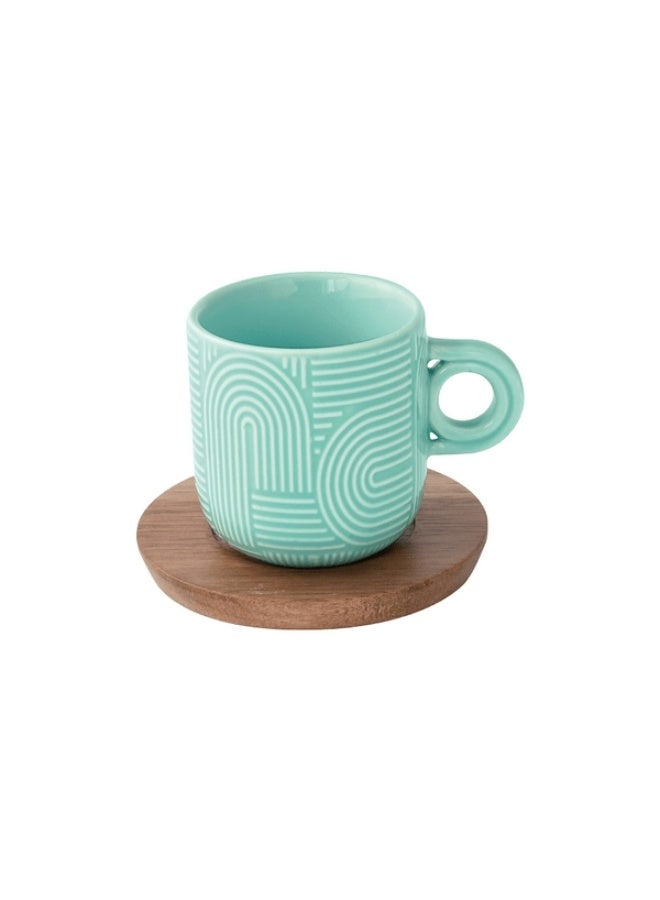 Easy Life 4-Piece Take a Loop Dishwasher Safe Cup and Saucer Set Multicolor 110ml - Image 3