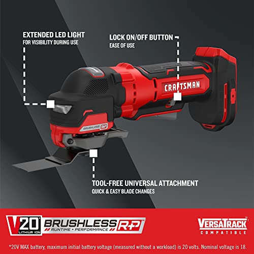 CRAFTSMAN V20 Cordless Oscillating Tool MultiTool Up to 19000 OPM Bare Tool Only CMCE565B - Image 3