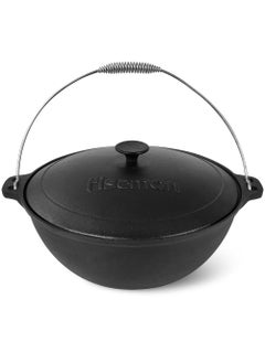 Dutch Oven Cast Iron Cauldron 8.0L with Handle and Lid, Non-Stick Cast Iron Cauldron