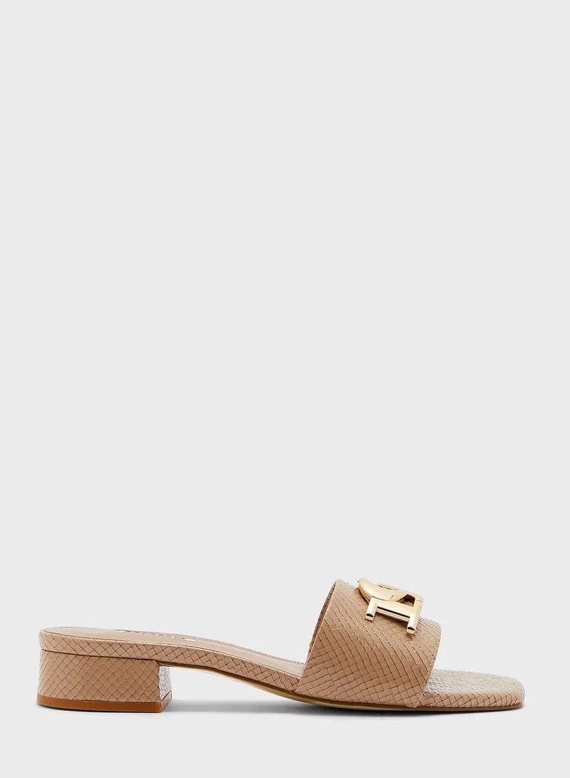 Dune LONDON Notice Low Block Encrusted Sandals
