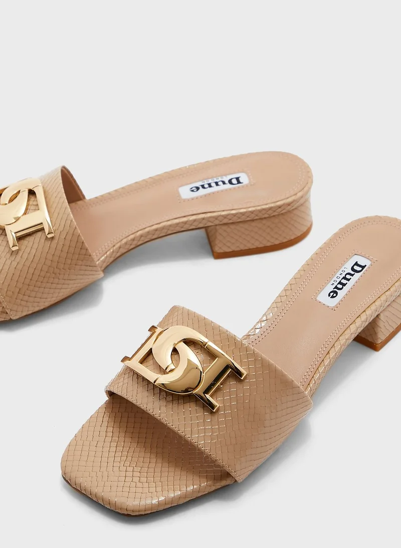 Dune LONDON Notice Low Block Encrusted Sandals
