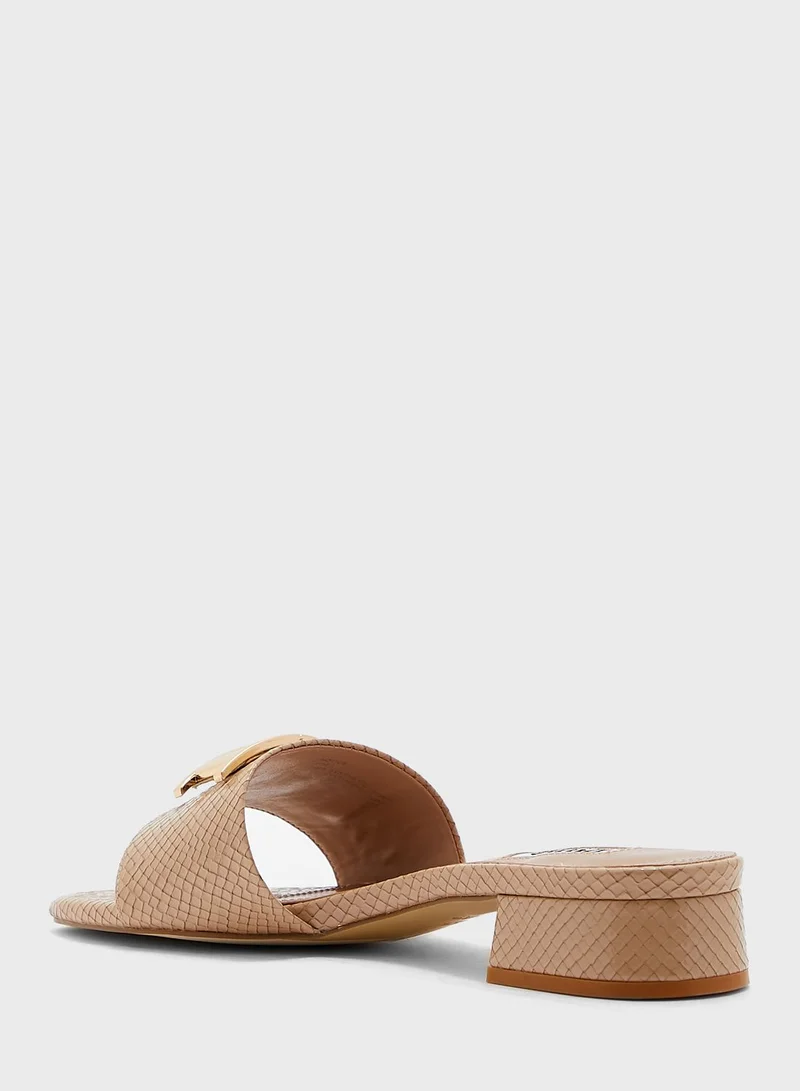 Dune LONDON Notice Low Block Encrusted Sandals
