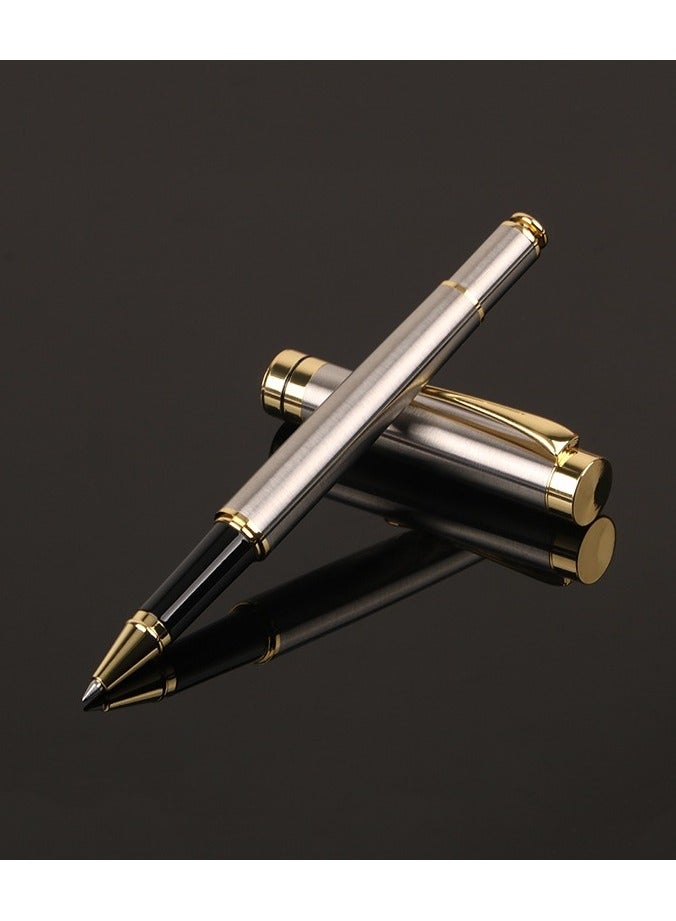 Luxury Executive Metal Ballpoint Pen – Silver & Gold Professional Writing Pen with Gift Box & Extra Refill, Business & Office Stationery - Image 4