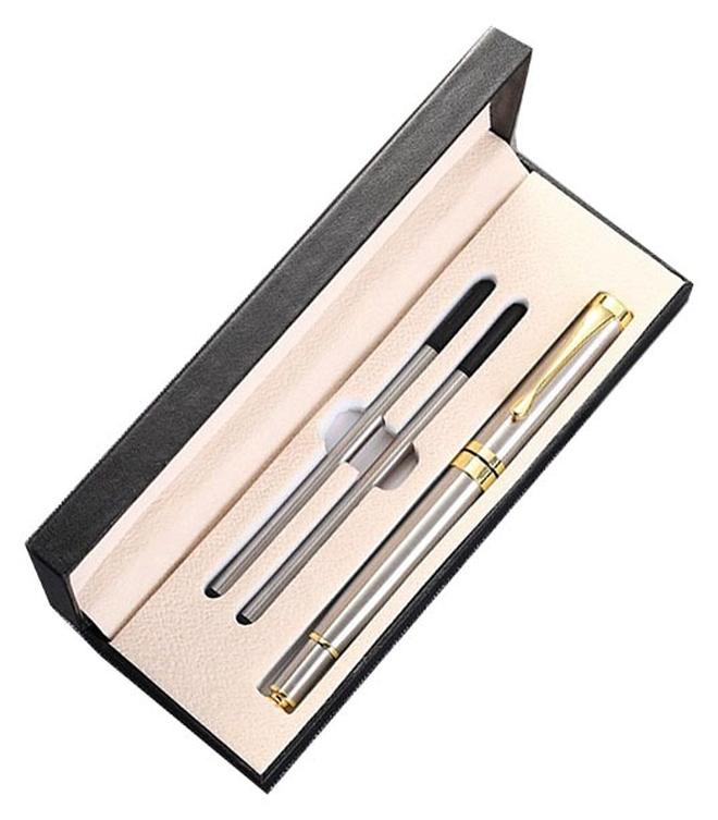 Luxury Executive Metal Ballpoint Pen – Silver & Gold Professional Writing Pen with Gift Box & Extra Refill, Business & Office Stationery - Image 1