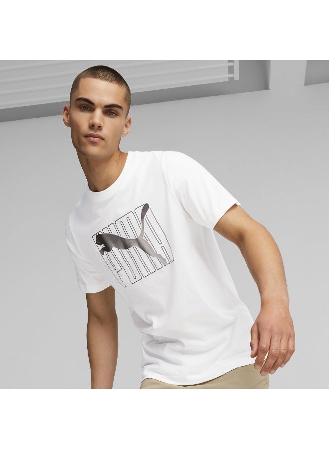 PUMA Ess+ Logo Lab Holiday Tee Puma White - Image 3