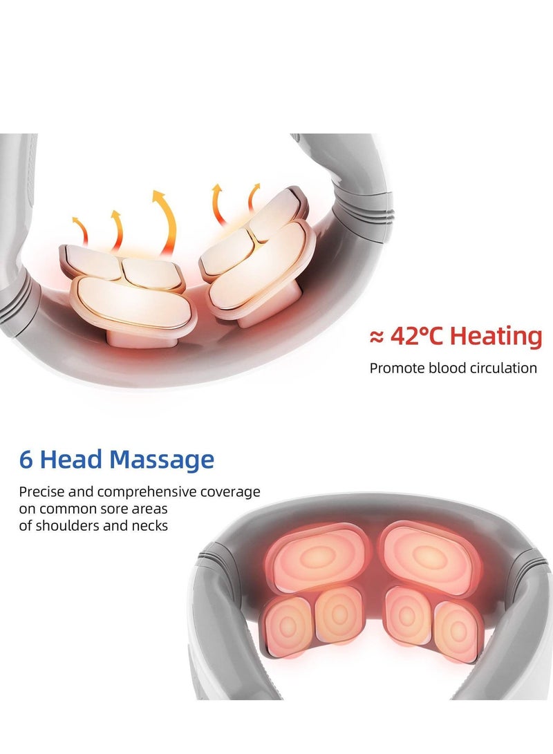 الأزرق جي دبليو Smart Neck Massager with Heating, TENS Electromagnetic Pulse Intelligent Deep Tissue Massage for Muscles Pain Relief Relax - Image 4