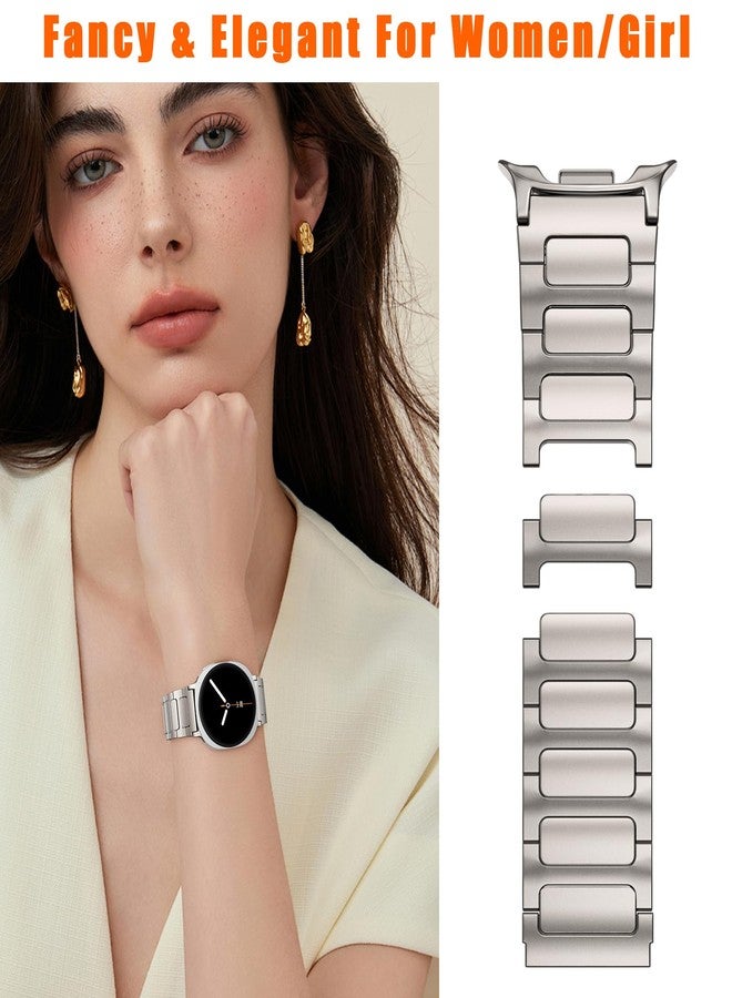 PanPinnacle Stainless Steel Band For Galaxy Watch 8 Classic 46mm/Galaxy Watch 8 40mm 44mm Bands, Solid Metal Business Replacement Strap For Samsung Galaxy Watch 8 Band Men Women, Titanium - Image 5