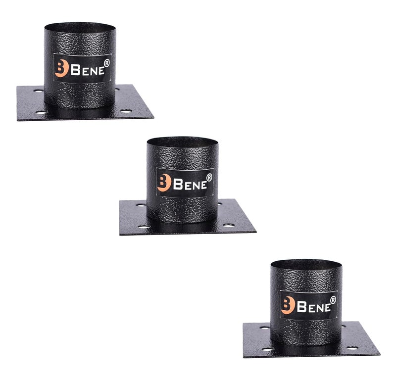 Bene حامل مصابيح خارجية مربع أسود، عبوة من 3 قطع - Image 1