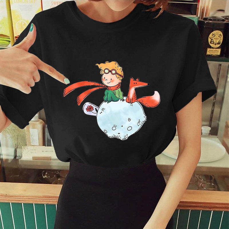 Sale Little Prince Printed Short-sleeved T-shirt Women's Top wish - Image 3