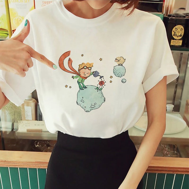 Sale Little Prince Printed Short-sleeved T-shirt Women's Top wish - Image 1