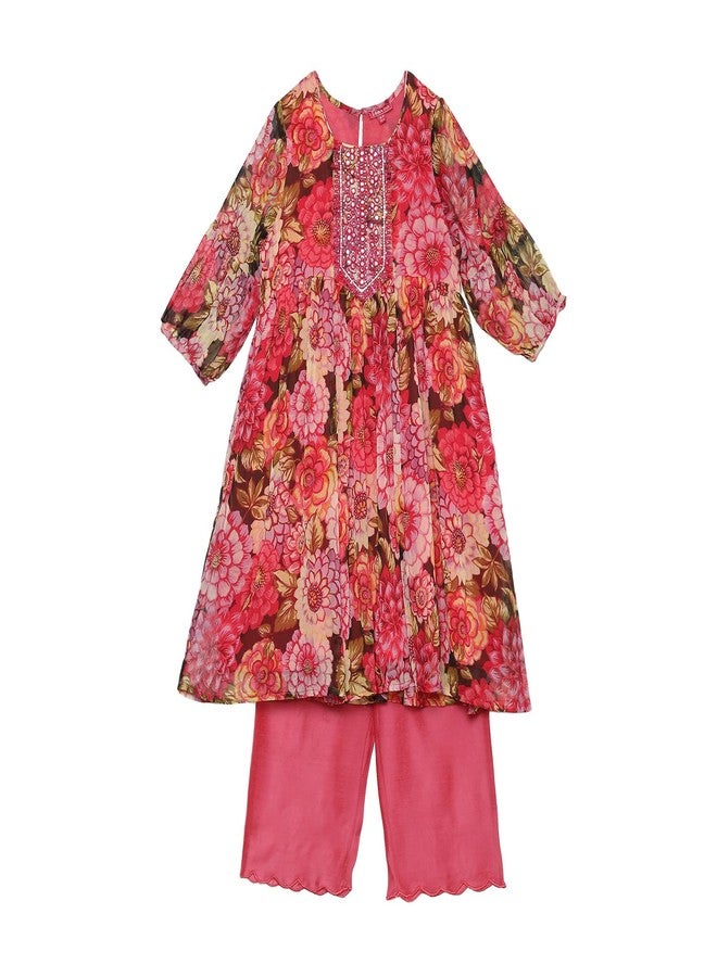 BIBA GIRL PRINTED GATHERED KID(KW5613_PINK_13) - Image 1