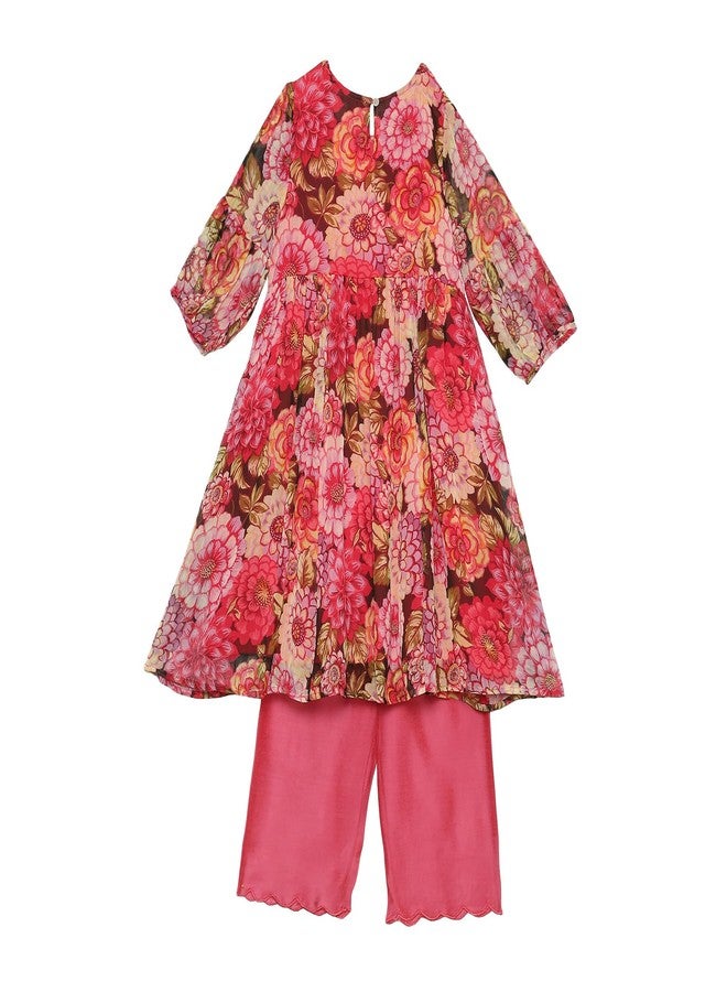 BIBA GIRL PRINTED GATHERED KID(KW5613_PINK_13) - Image 2