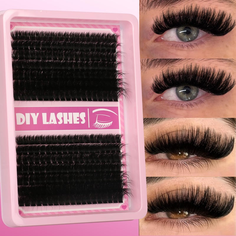 Gmagictobo Lash Clusters C Curl Lash Clusters Kit Lashes Clusters 280 Pcs Individual Eyelash Clusters DIY Lash Extension Kit for Self Application (9-18MM) Mix Lash Glue and Tweezers - Image 2