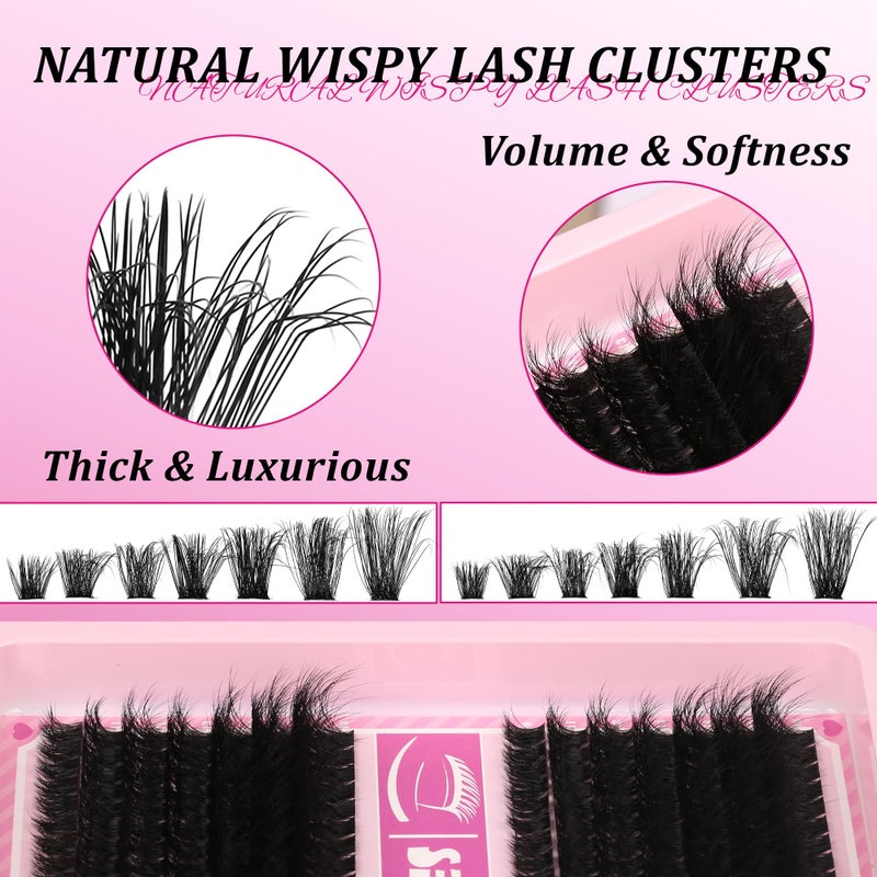Gmagictobo Lash Clusters C Curl Lash Clusters Kit Lashes Clusters 280 Pcs Individual Eyelash Clusters DIY Lash Extension Kit for Self Application (9-18MM) Mix Lash Glue and Tweezers - Image 4