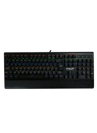 Mechanical Rainbow Gaming Keyboard , KNUP MADSET KP-TE121 with Wrist rest , Red Switch , 107 Anti-ghosting keys , 7-color backlight for pc - black - pzsku/ZA8DC7A5F1E63DACEFCAAZ/45/1742728595/186e9c88-73c4-4761-bc71-7d5c5d163c30