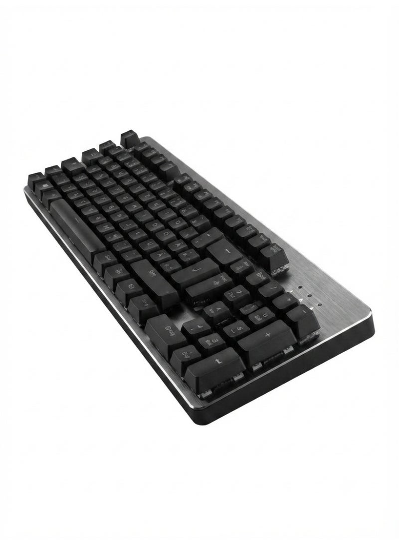 Mechanical Gaming Rainbow Keyboard KNUP MADSET KP-TE121 with Blue Switches, 107 Anti-Ghosting Keys, 7-Color Rainbow LED Backlit, Wired USB Keyboard for PC, Laptop, Windows & Gaming Setup – Black - Image 3