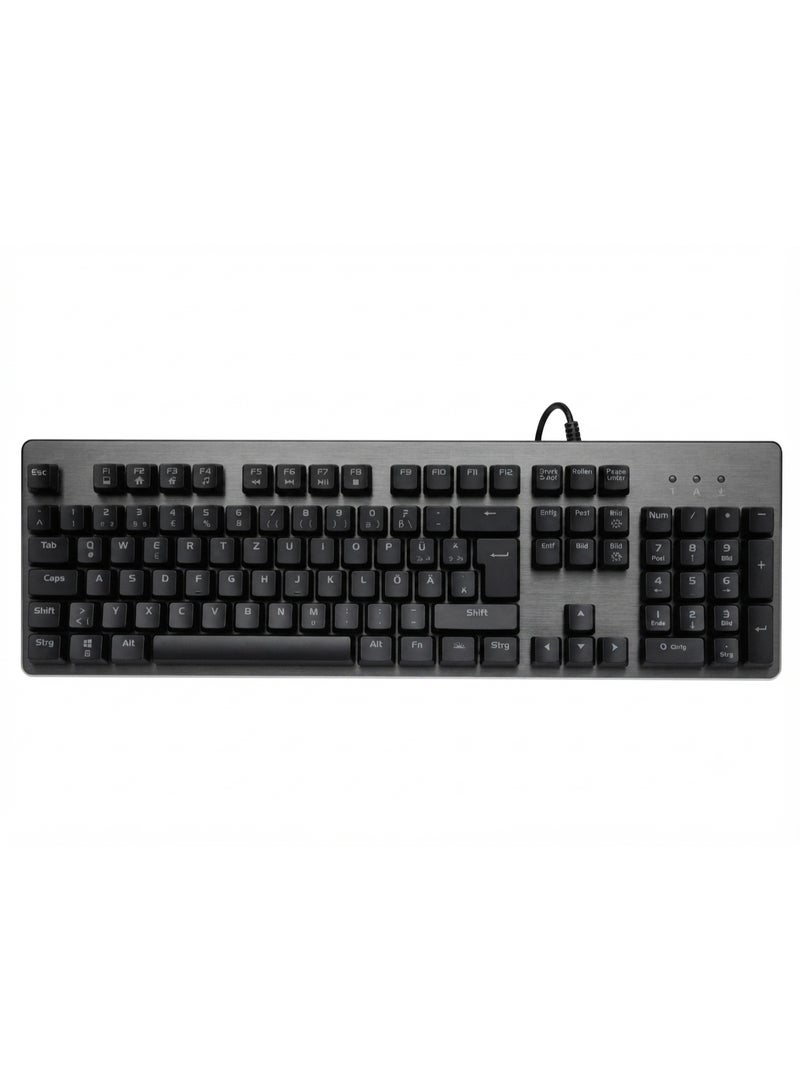 Mechanical Gaming Rainbow Keyboard KNUP MADSET KP-TE121 with Blue Switches, 107 Anti-Ghosting Keys, 7-Color Rainbow LED Backlit, Wired USB Keyboard for PC, Laptop, Windows & Gaming Setup – Black - Image 1