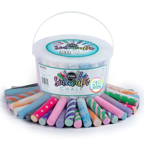 Loddie Doddie Jumbo Bucket Black Sidewalk Chalk for Kids Bucket - 20 Count - Washable Non-Toxic Formula - Outdoor Kids Activities - Image 1