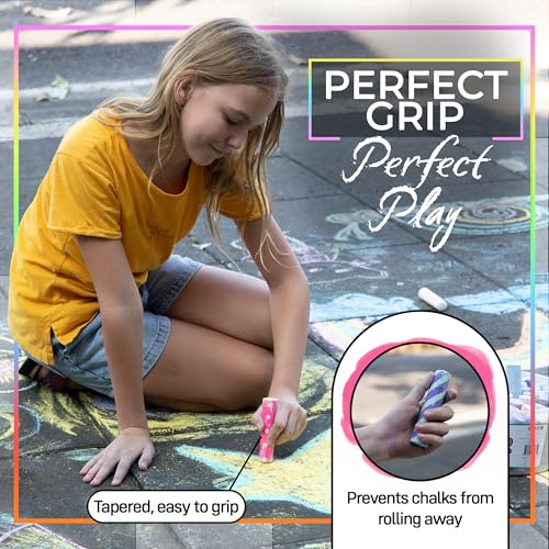 Loddie Doddie Jumbo Bucket Black Sidewalk Chalk for Kids Bucket - 20 Count - Washable Non-Toxic Formula - Outdoor Kids Activities - Image 5