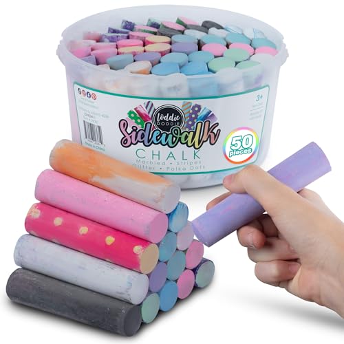 Loddie Doddie Jumbo Bucket Black Sidewalk Chalk for Kids Bucket - 20 Count - Washable Non-Toxic Formula - Outdoor Kids Activities - Image 3