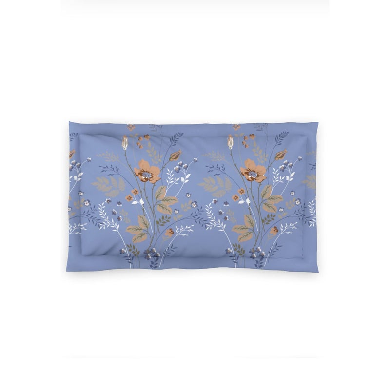 DDECOR Live beautiful DDECOR Pack of 1 Bouquet Floral Cotton Single Bedsheet with 1 Pillow Cover Blue  - Image 4