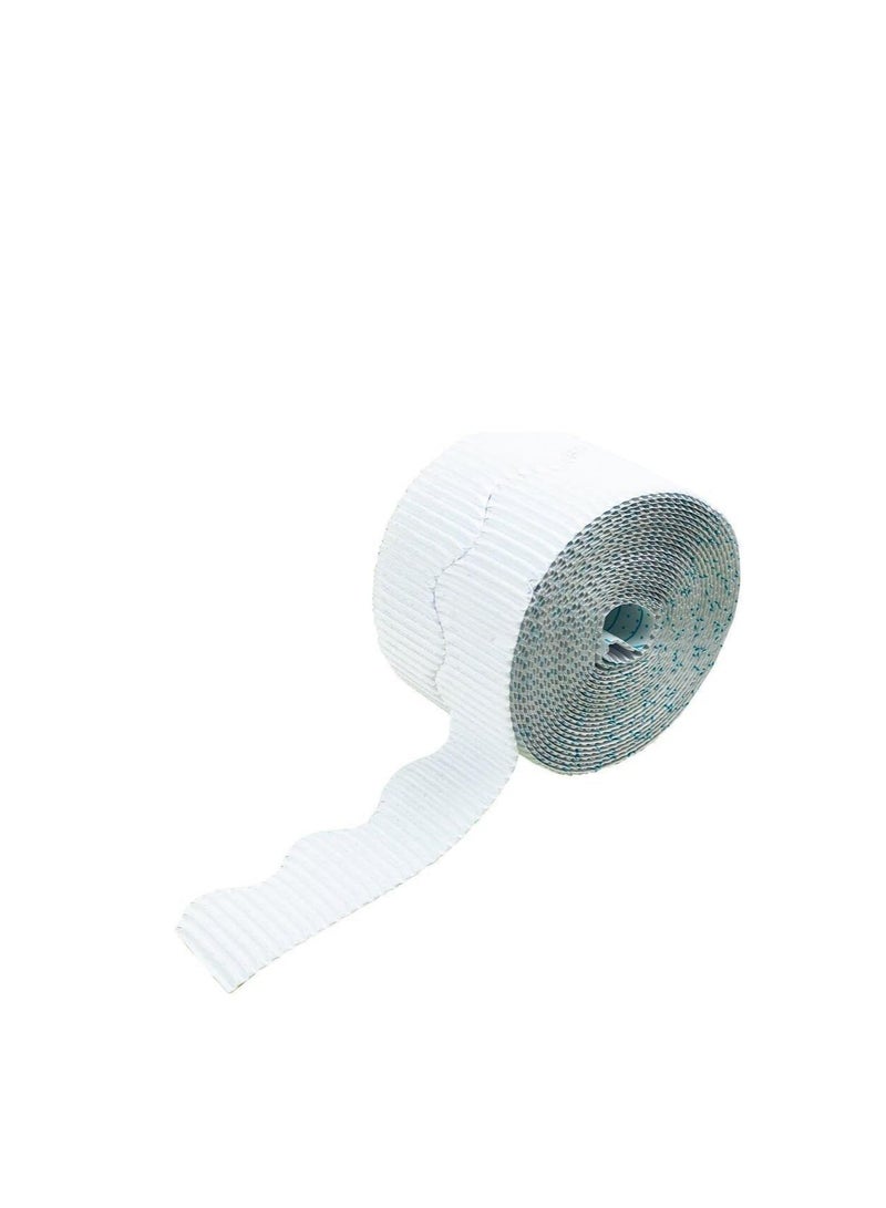 Terabyte Corrugated Border Rolls, White, 10cm x 15m - Image 2
