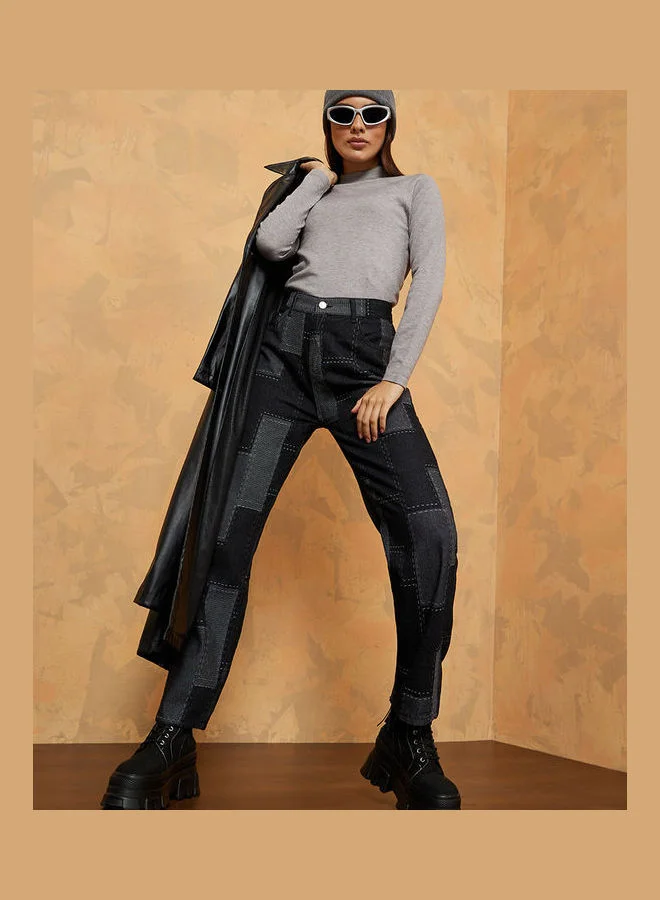 Styli Regular Length High Neck Fitted Sweater